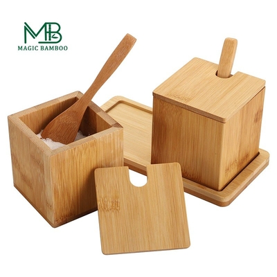 Απευθείας από το Complete Natural Bamboo Salt Spice Box 17x7.1x8.2cm με κουτάλι καπάκι και δίσκο