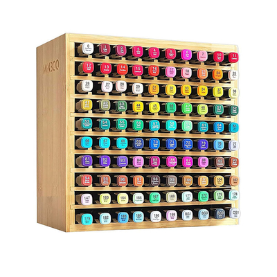 23 x 13.5 x 23CM Μπαμπού Σημαντήρα Οργανωτής Κρατά 100 Σημαντήρες Τέχνη Προμήθειες Αποθήκευση Rack