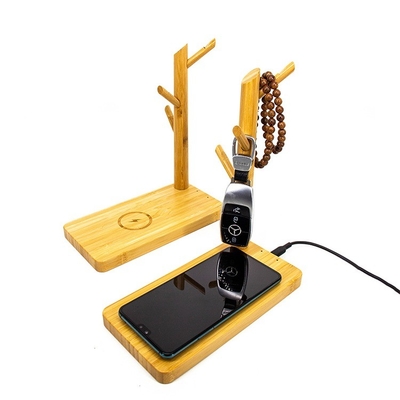 Φορητός σταθμός φόρτισης USB Προσαρμοσμένοι κάτοχοι σταθμού φόρτισης μπαμπού για αποθήκευση